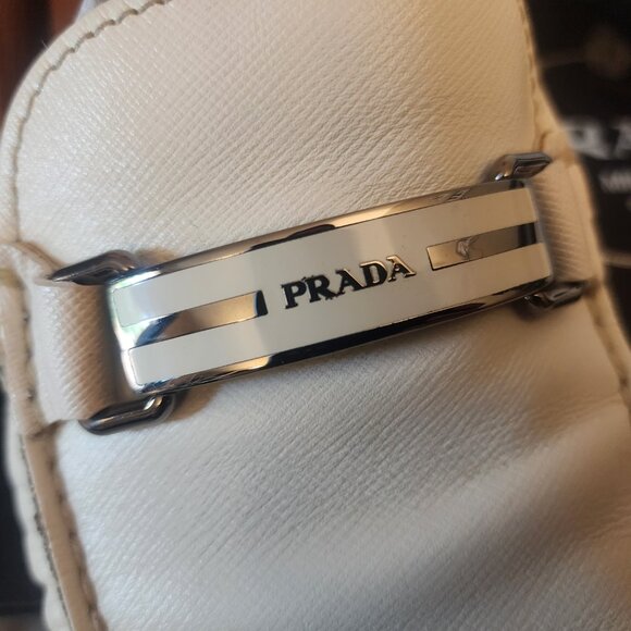Prada Milano Saffiano Men's Leather Driving Shoes — Size 9 — White — Authentic - Picture 4 of 8